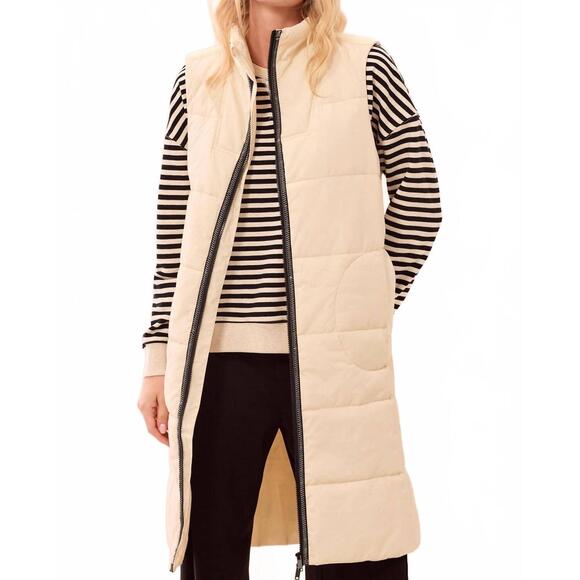 TRIBAL Jackets & Blazers - NEW TRIBAL long quilted vest in moonstone